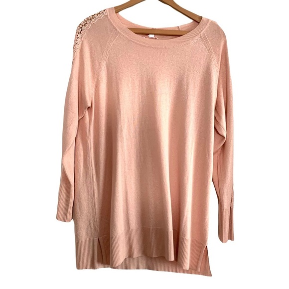 LC Lauren Conrad Lace Tunic Women pink size L
